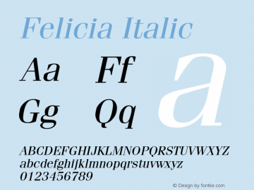 Felicia Italic Rev. 002.001图片样张