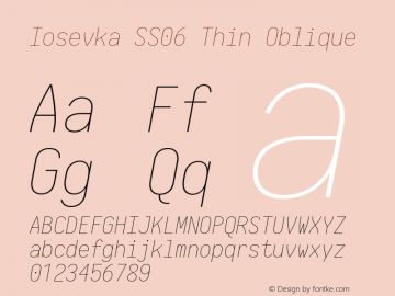 Iosevka SS06 Thin Oblique 2.3.0 Font Sample