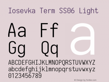 Iosevka Term SS06 Light 2.3.0 Font Sample