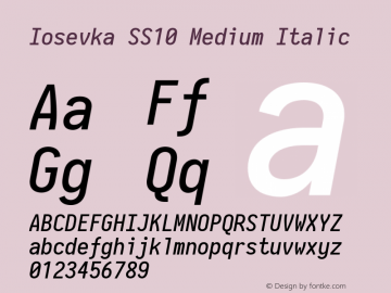 Iosevka SS10 Medium Italic 2.3.0 Font Sample