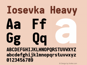 Iosevka Heavy 2.3.0; ttfautohint (v1.8.3) Font Sample