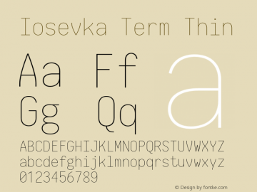 Iosevka Term Thin 2.3.0; ttfautohint (v1.8.3)图片样张