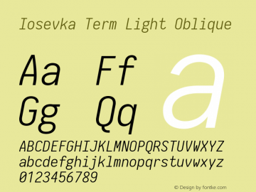 Iosevka Term Light Oblique 2.3.0; ttfautohint (v1.8.3)图片样张