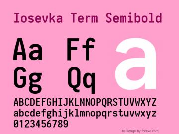 Iosevka Term Semibold 2.3.0; ttfautohint (v1.8.3)图片样张