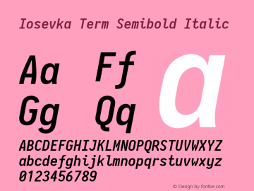 Iosevka Term Semibold Italic 2.3.0; ttfautohint (v1.8.3)图片样张