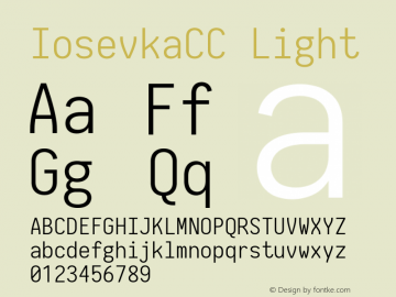 IosevkaCC Light 2.3.0; ttfautohint (v1.8.3) Font Sample