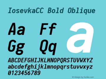 IosevkaCC Bold Oblique 2.3.0; ttfautohint (v1.8.3) Font Sample