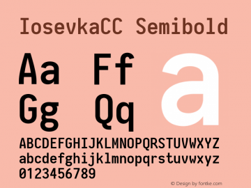 IosevkaCC Semibold 2.3.0; ttfautohint (v1.8.3) Font Sample