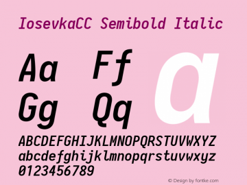 IosevkaCC Semibold Italic 2.3.0; ttfautohint (v1.8.3) Font Sample