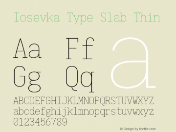 Iosevka Type Slab Thin 2.3.0; ttfautohint (v1.8.3)图片样张