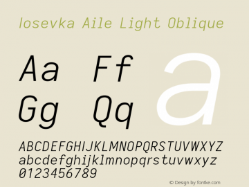 Iosevka Aile Light Oblique 2.3.0; ttfautohint (v1.8.3)图片样张