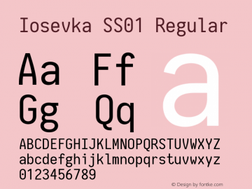Iosevka SS01 2.3.0; ttfautohint (v1.8.3) Font Sample