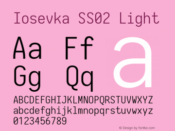 Iosevka SS02 Light 2.3.0; ttfautohint (v1.8.3)图片样张