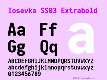 Iosevka SS03 Extrabold 2.3.0; ttfautohint (v1.8.3)图片样张