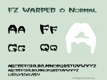 FZ WARPED 6 Normal 1.000 Font Sample