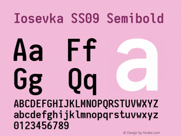 Iosevka SS09 Semibold 2.3.0; ttfautohint (v1.8.3) Font Sample