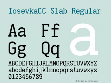 IosevkaCC Slab 2.3.0; ttfautohint (v1.8.3) Font Sample