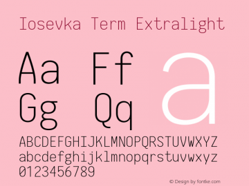 Iosevka Term Extralight 2.3.0; ttfautohint (v1.8.3)图片样张
