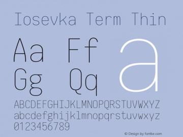 Iosevka Term Thin 2.3.0; ttfautohint (v1.8.3)图片样张