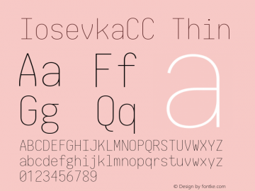 IosevkaCC Thin 2.3.0; ttfautohint (v1.8.3) Font Sample