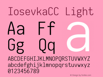 IosevkaCC Light 2.3.0; ttfautohint (v1.8.3) Font Sample