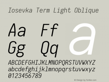 Iosevka Term Light Oblique 2.3.0; ttfautohint (v1.8.3)图片样张