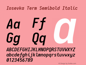 Iosevka Term Semibold Italic 2.3.0; ttfautohint (v1.8.3)图片样张