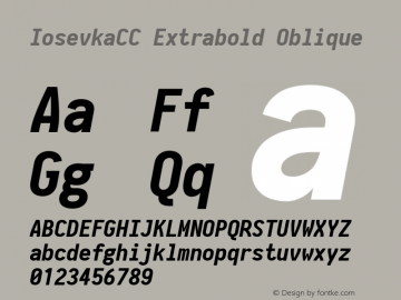 IosevkaCC Extrabold Oblique 2.3.0; ttfautohint (v1.8.3) Font Sample