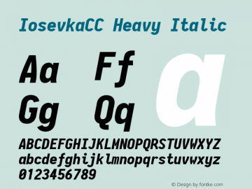 IosevkaCC Heavy Italic 2.3.0; ttfautohint (v1.8.3) Font Sample