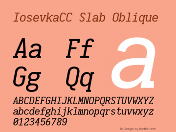 IosevkaCC Slab Oblique 2.3.0; ttfautohint (v1.8.3)图片样张