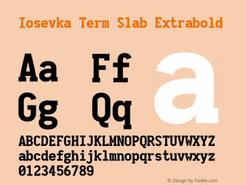 Iosevka Term Slab Extrabold 2.3.0; ttfautohint (v1.8.3)图片样张