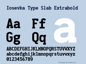 Iosevka Type Slab Extrabold 2.3.0; ttfautohint (v1.8.3)图片样张