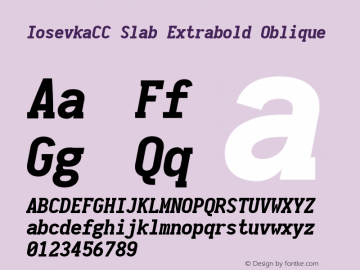 IosevkaCC Slab Extrabold Oblique 2.3.0; ttfautohint (v1.8.3)图片样张