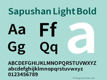 Sapushan Light Bold Version 1.000 Font Sample
