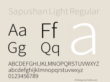 Sapushan Light Version 1.000 Font Sample