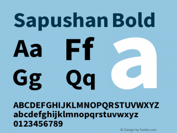 Sapushan Bold Version 1.000 Font Sample