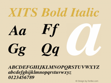 XITS Bold Italic Version 1.300图片样张