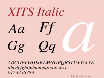 XITS Italic Version 1.300 Font Sample