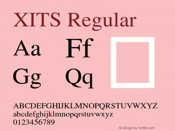 XITS Version 1.300 Font Sample