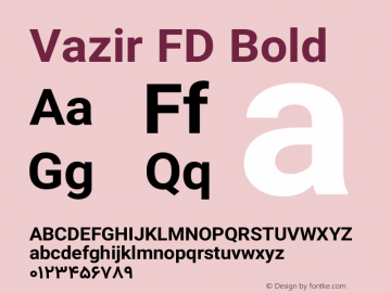 Vazir Bold FD Version 21.0.1 Font Sample