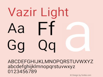 Vazir Light Version 21.0.1 Font Sample