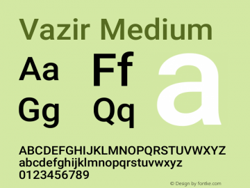 Vazir Medium Version 21.0.1 Font Sample