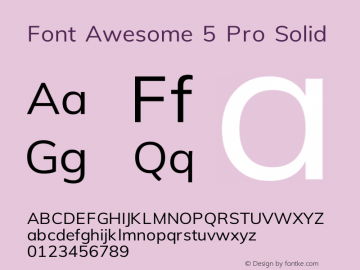 Font Awesome 5 Pro Solid 330.242 (Font Awesome version: 5.10.2) Font Sample