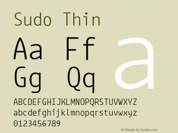 Sudo Thin Version 0.040 Font Sample