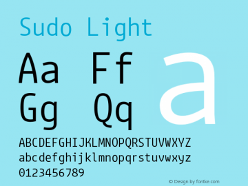 Sudo Light Version 0.040 Font Sample