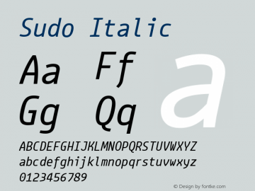 Sudo Italic Version 0.040 Font Sample
