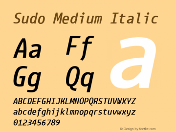 Sudo Medium Italic Version 0.040 Font Sample