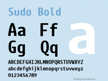 Sudo Bold Version 0.040 Font Sample