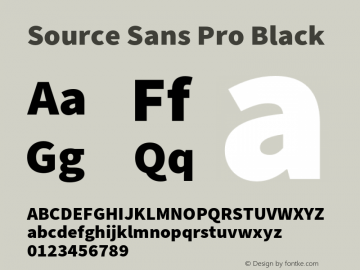 Source Sans Pro Black Version 3.006;hotconv 1.0.111;makeotfexe 2.5.65597图片样张