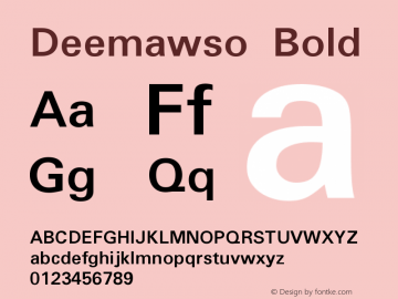 Deemawso Bold Version 4.000 Font Sample